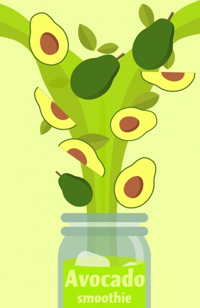 아보카도 주스 광고 과일 녹색 액체 장식 항아리