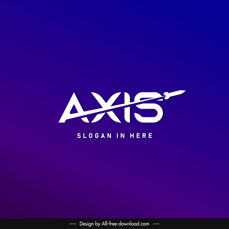 Axis Logo Flach Moderne Texte Dynamisches fliegendes Flugzeug Skizze