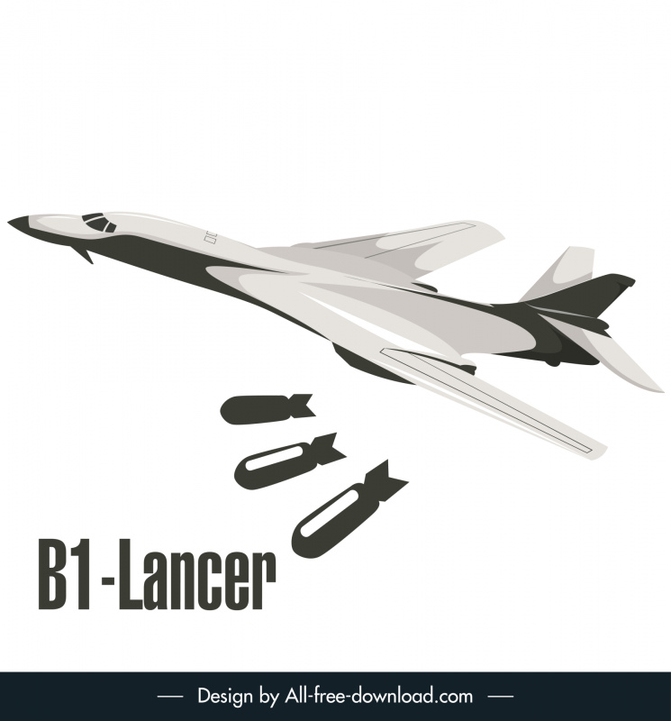 B 1 Rockwell Lancer Bomber Pesawat Icon Modern 3DD Dinamis