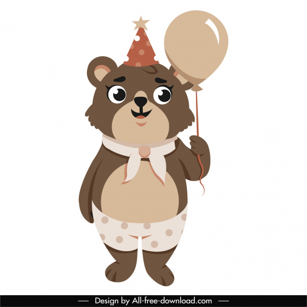 Baby Bär Symbol niedliche Cartoon-Charakter-Skizze