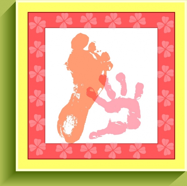 Baby Geburt Feier Fußabdruck Fingerabdruck Hintergrunddesign