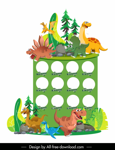 Baby Geburtstag Hintergrund niedlichen Dinosaurier Chacters Symbole