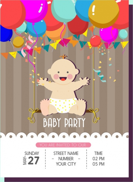 Baby fiesta banner globos de colores niño adorno