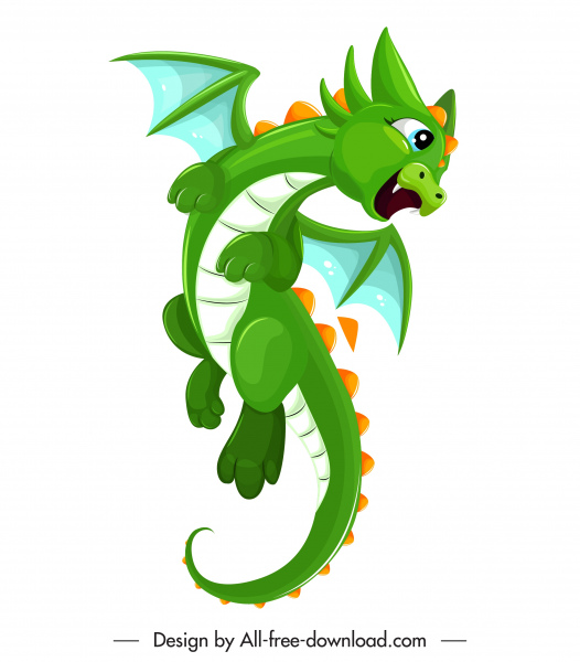 esbozo de gesto alegre de bebé dragón icono verde decoración