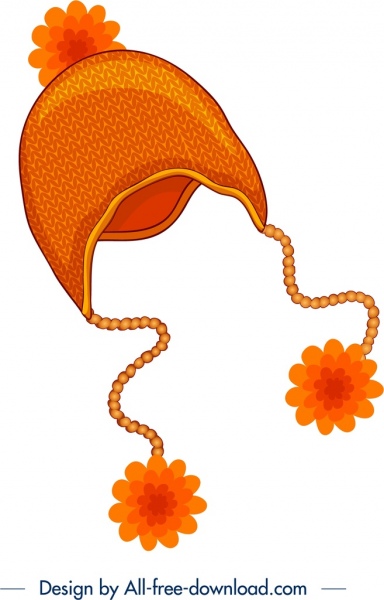 赤ちゃん帽子オレンジ色のアイコンの 3 d デザイン