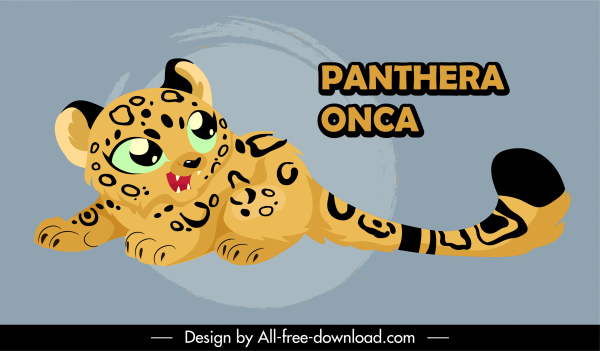 Baby Jaguar Symbol niedliche Cartoon-Skizze