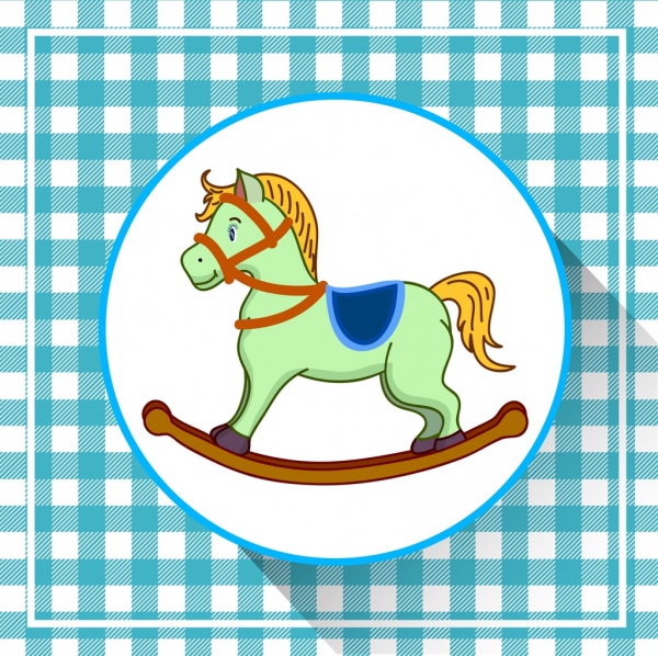 baby shower background kuda mainan ikon kotak dekorasi