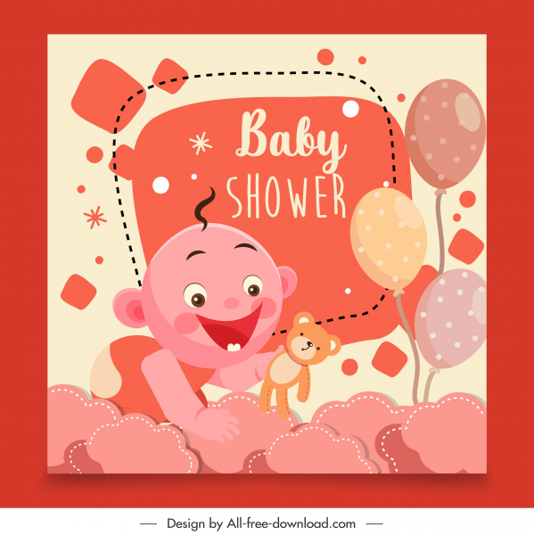 latar belakang baby shower menyenangkan dekorasi anak-anak berwarna-warni datar