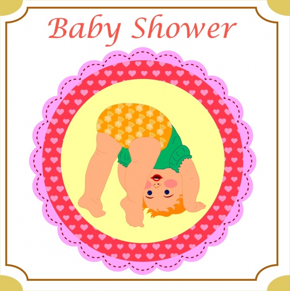 Bayi mandi kartu penutup latar belakang anak lucu ornamen
