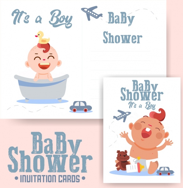 Bayi mandi template lucu anak ikon klasik desain
