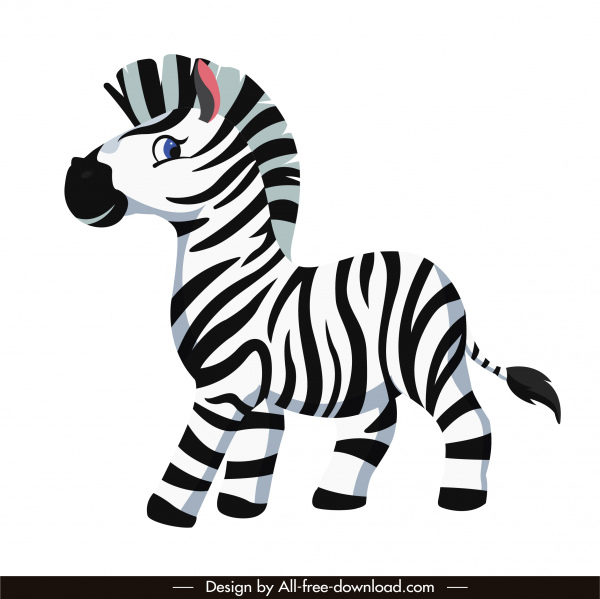 Baby Zebra Icon niedliche Cartoon Skizze