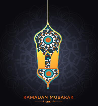 fundo de ramadan mubarak vetor projeto conjunto
