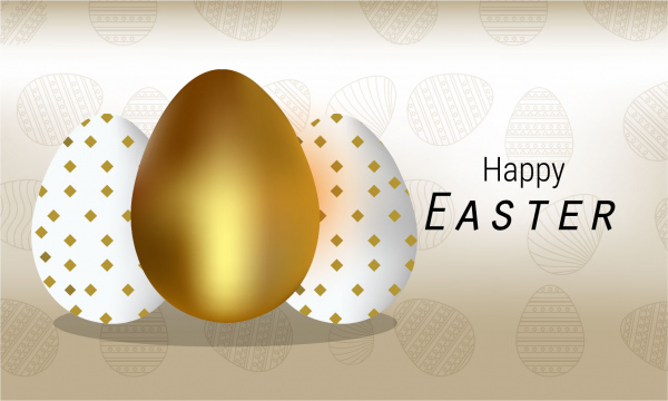 fondo con sombrero de huevos y paisaje ilustración vectorial feliz pascua tarjeta de felicitación # 2