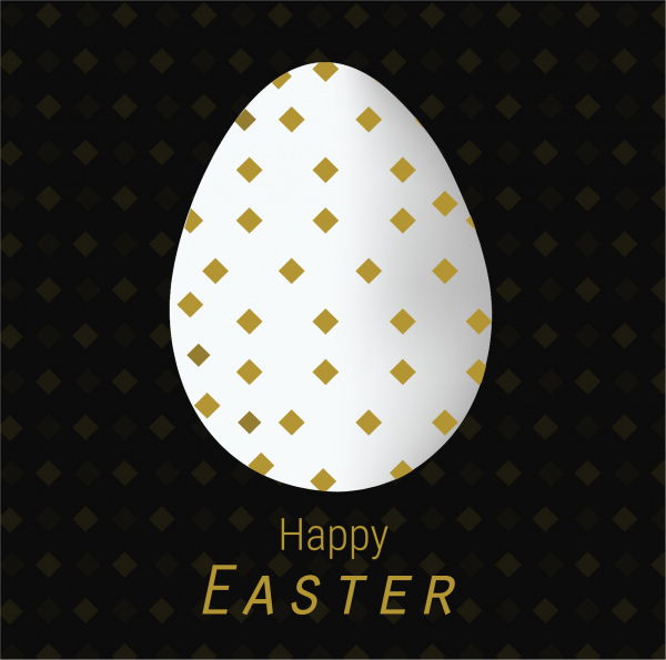 Background With Eggs Hat And Landscape Vector Illustration Happy Easter Greeting Card -3