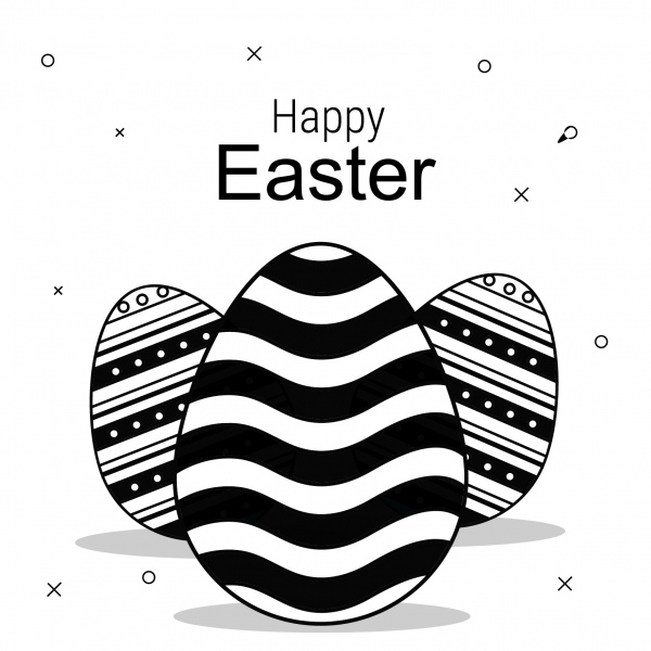 Background With Eggs Hat And Landscape Vector Illustration Happy Easter Greeting Card -6