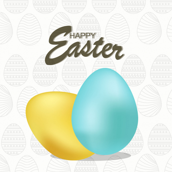 Background With Eggs Hat And Landscape Vector Illustration Happy Easter Greeting Card -9