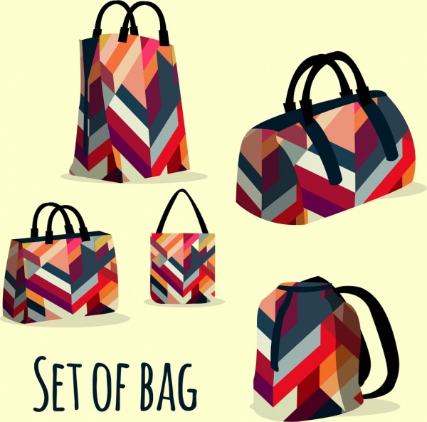 diseño de bolsas plantillas patrón abstracto colorido