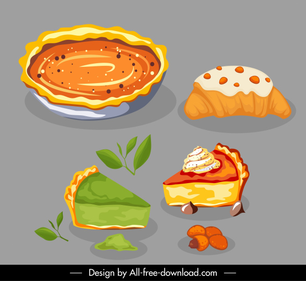 elementos de diseño de panadería diseño retro pan pastel boceto