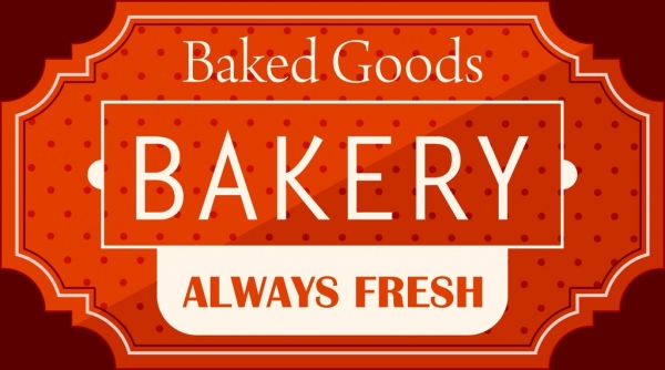 estilo clásico de panadería etiqueta diseño rojo
