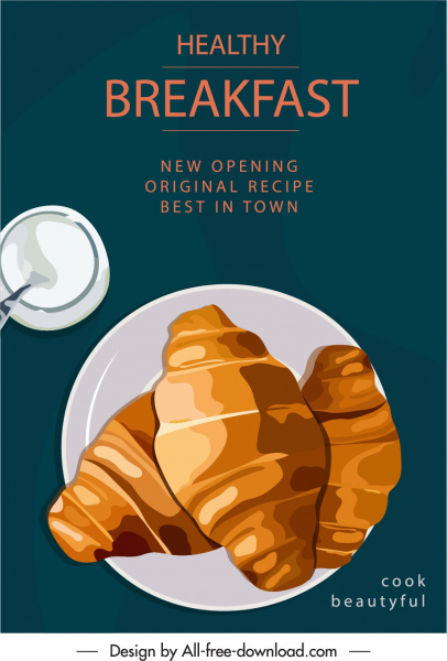 bakery membuka spanduk klasik desain datar sketsa roti