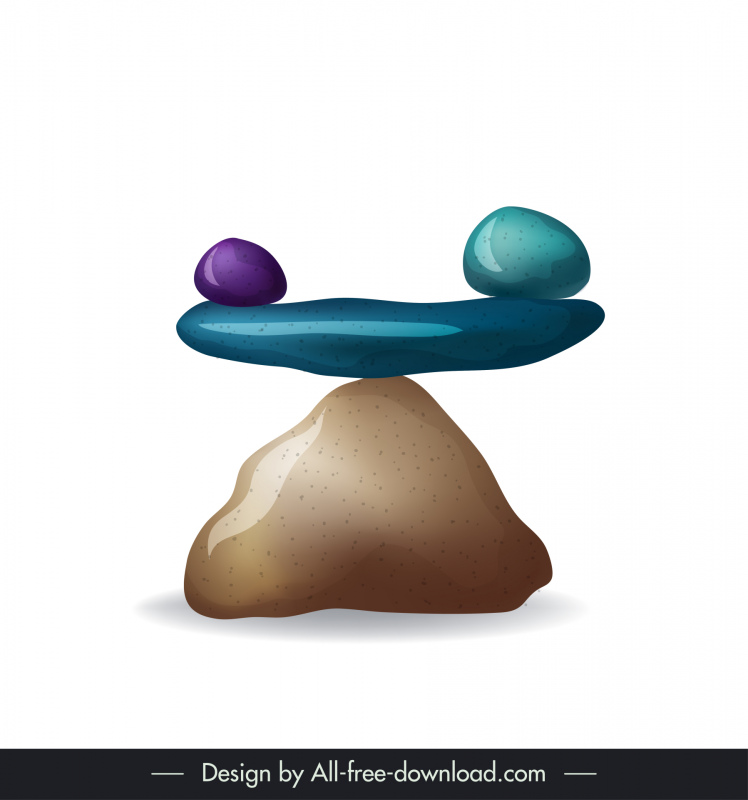 Équilibrage cailloux pile icône classique brillant design