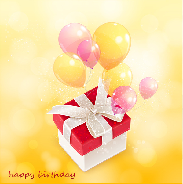 воздушный шар и подарок с днем рождения