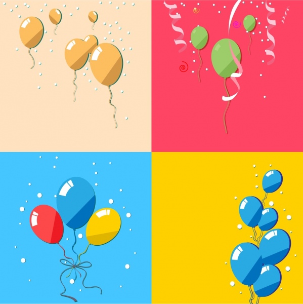 氣球背景集合多彩的裝飾風格