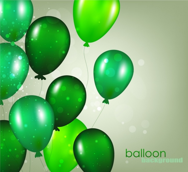 氣球背景閃閃發光的綠色裝潢