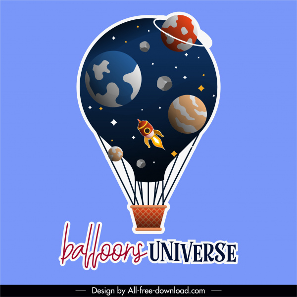 气球背景宇宙元素装饰