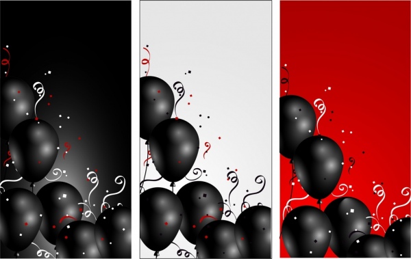 fundo de balões define a decoração clássica curvas de design preto