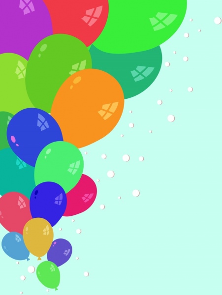 balon latar belakang berbagai bentuk bulat berwarna-warni