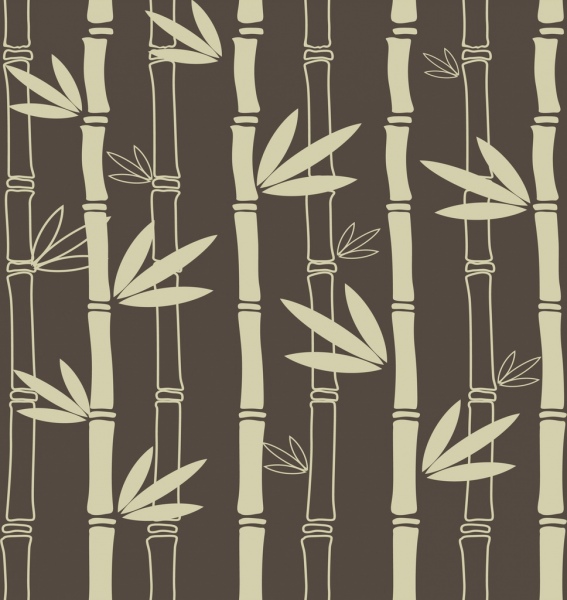 décoration de répéter la conception bambou contexte flat noir