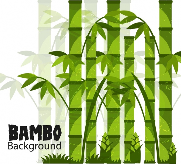 Бамбук фон Зеленый гранж-дизайн