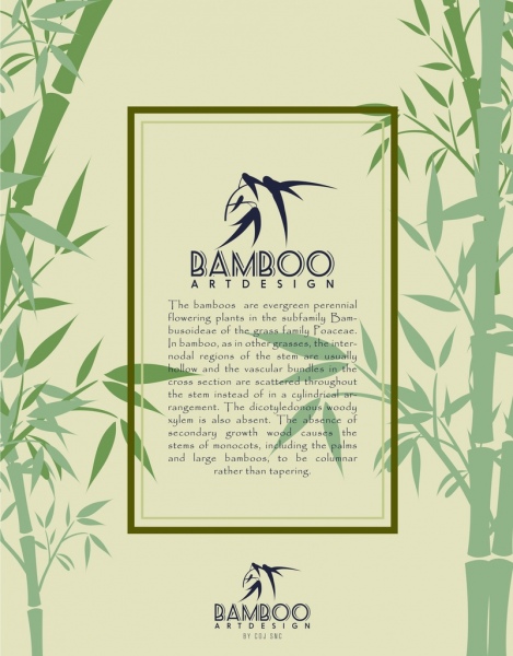 Plantilla de fondo icono verde decoracion bambu