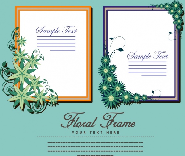 projeto de bandeira floral frames clássico estilo colorido de isolamento
