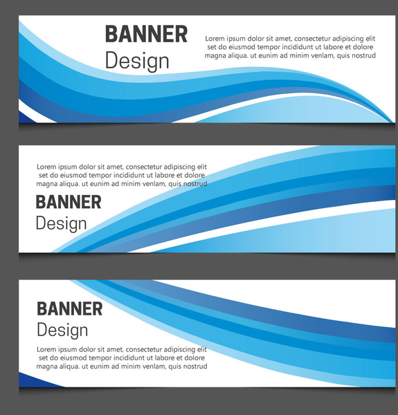 Banner-Design setzt auf gekrümmten blauen Linien Hintergrund