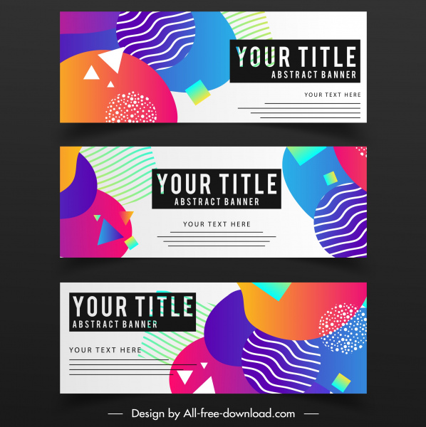 template banner dekorasi geometris warna-warni modern -2