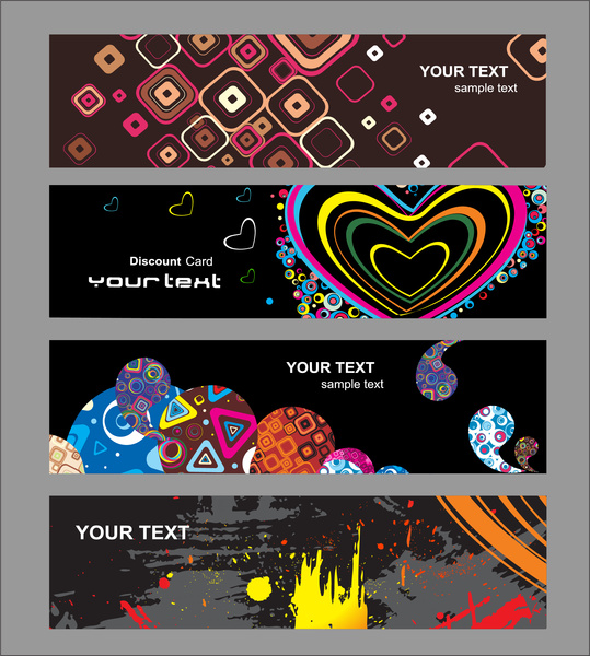 Banner koleksi jantung abstrak grunge Paskah