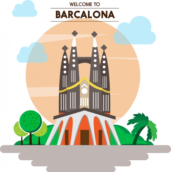 design de cenário famoso Barcalona promoção banner