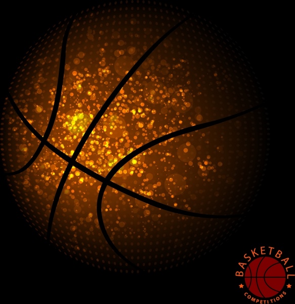 decoração de bola basquete fundo brilhante