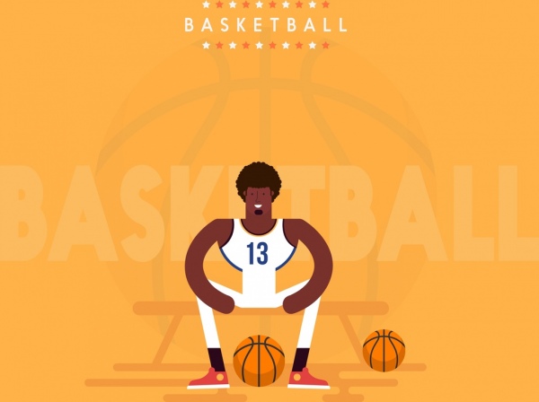 basket banner atletik bola teks dekorasi