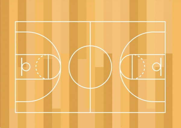 籃球場的裝潢平面佈置示意圖