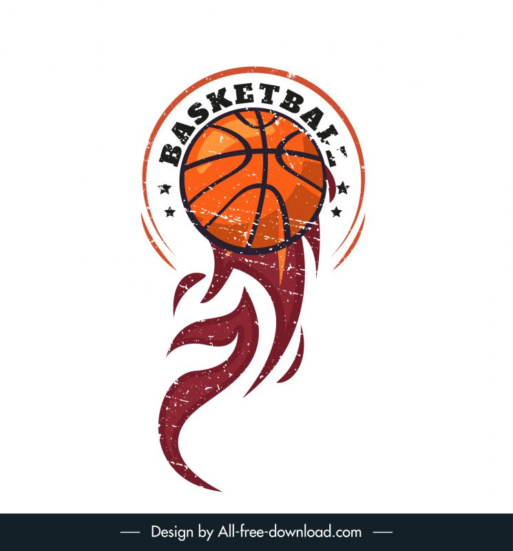 basketbol logotype şablonu dinamik vintage tasarım