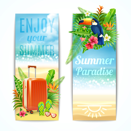 Strand Urlaub Sommer Banner Vektor