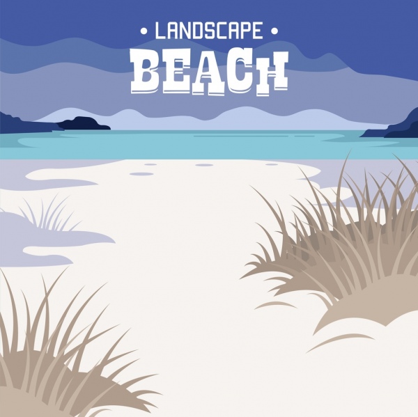Fondo de paisaje de playa color diseño clásico