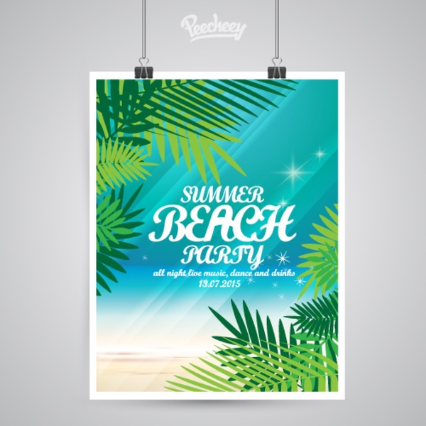 cartaz de verão praia festa