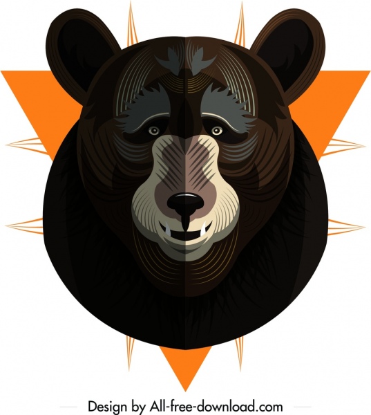icono del animal de oso que cuelga la decoración de la cabeza