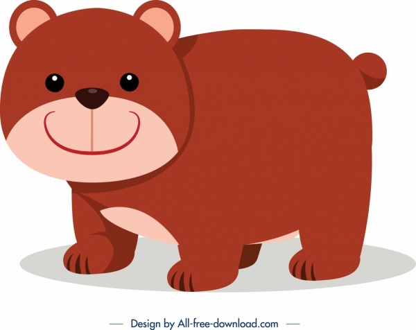 beruang ikon kartun lucu desain