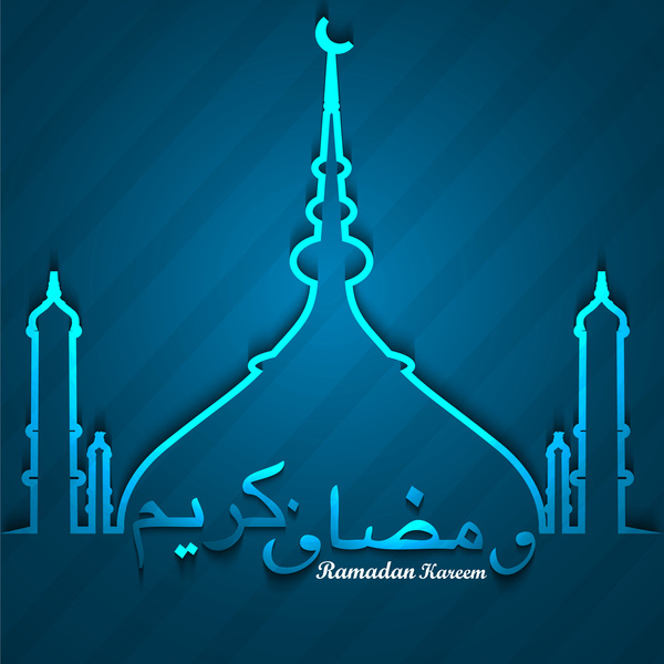 indah Arab Islam ramadan kareem kaligrafi teks berwarna-warni vektor