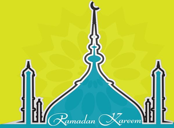 belle arabe islamique ramadan kareem coloré vector
